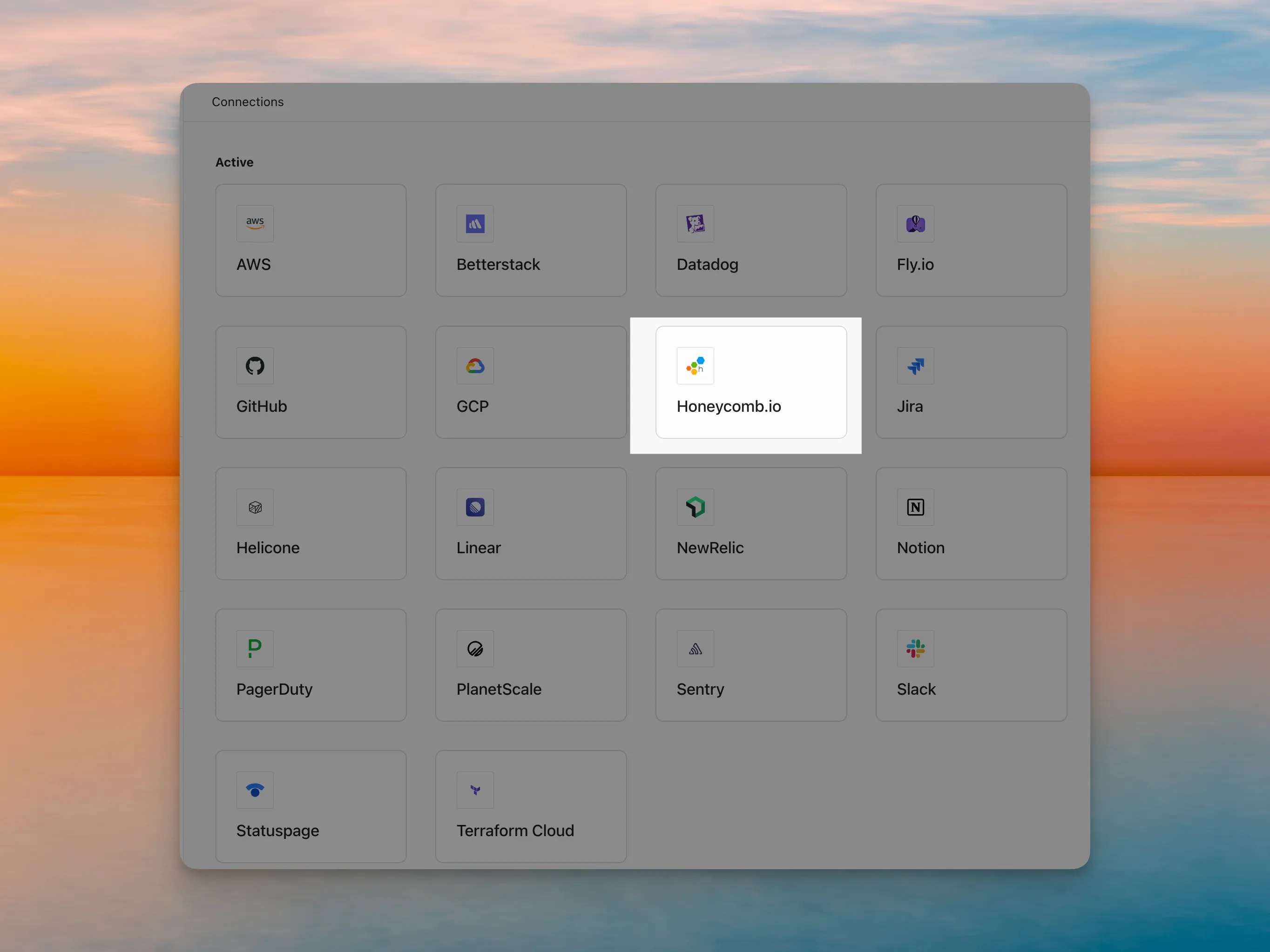 Honeycomb connection in Cased UI